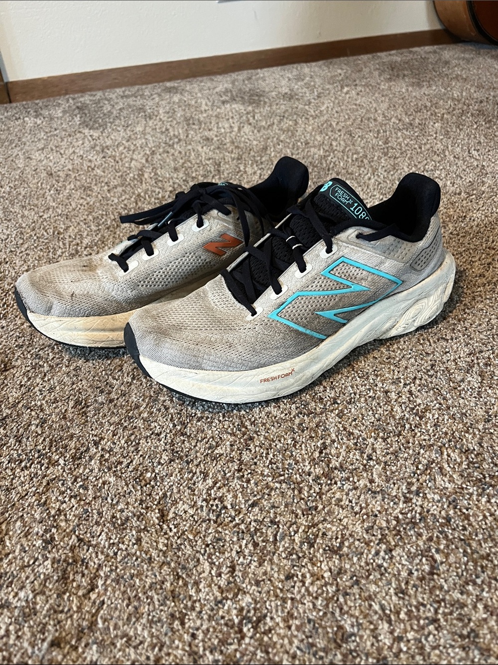 New Balance Fresh Foam 1080 Men's Gray/Teal Fresh Foam Running Shoes
